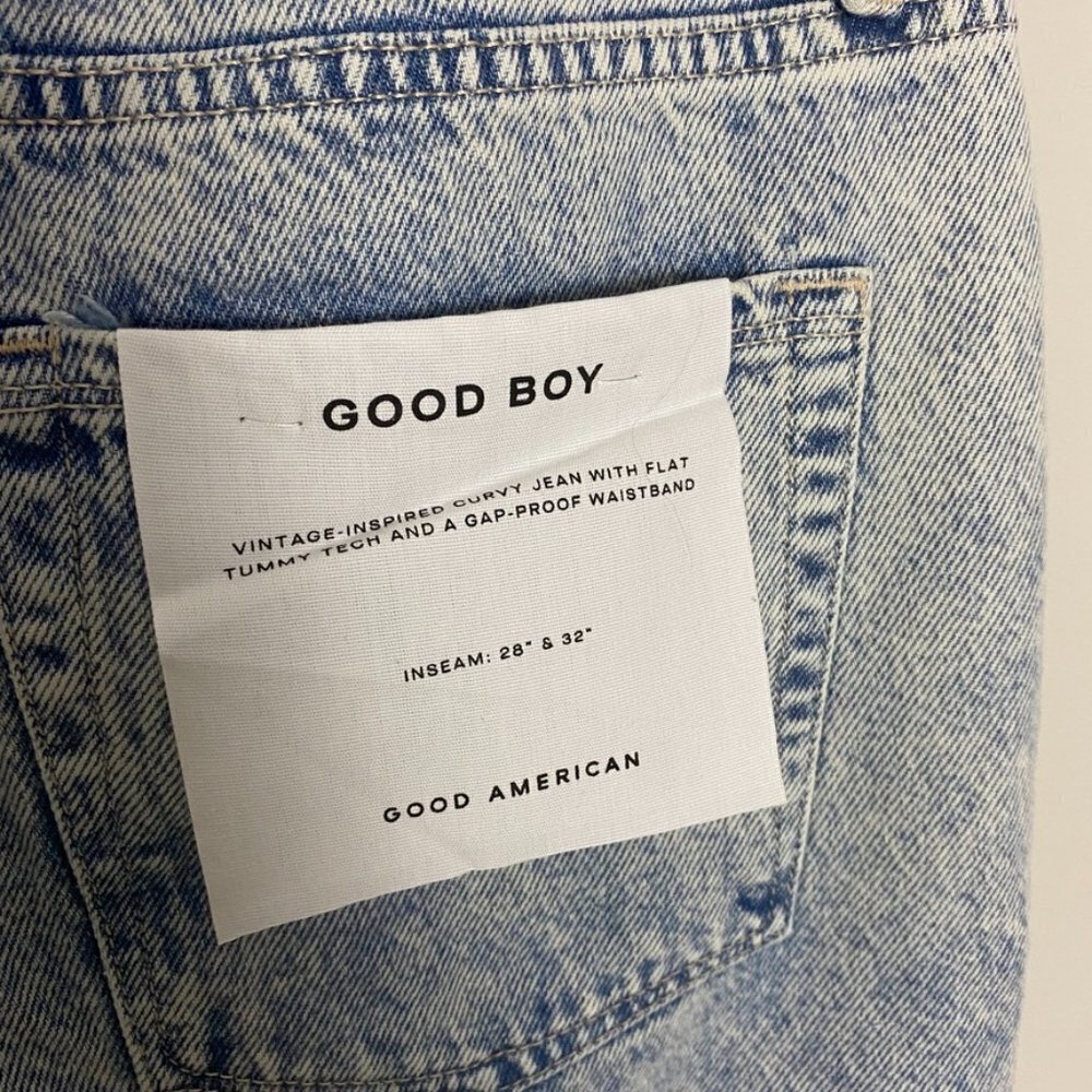 Good American Good Boy Acid Wash Jeans Womens 6/28 Button Fly - Picture 6 of 9